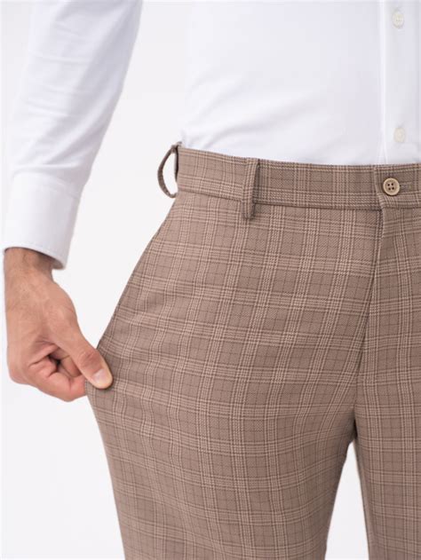 Buy Men Brown Slim Fit Stretchable Formal Trouser