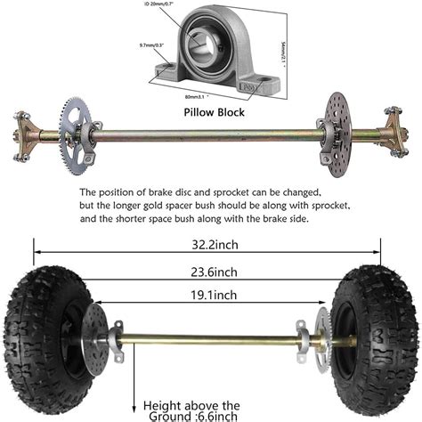 Buy Togarhow 740mm 29 inch Go Kart Rear Axle Assembly Complete Wheel ...