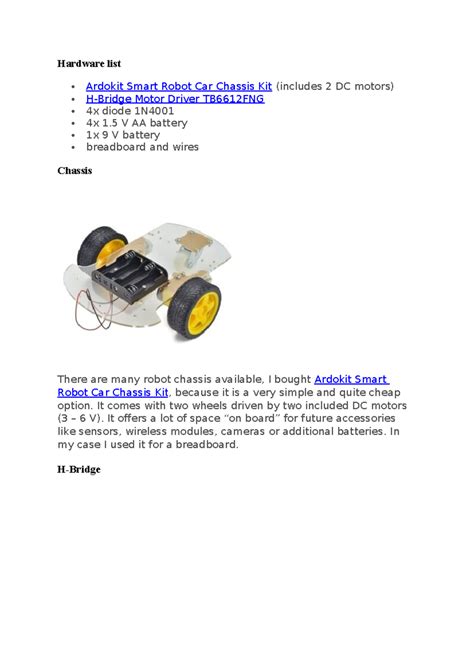 Hardware Overview for Ardokit Smart Robot Car Chassis Kit - Studocu