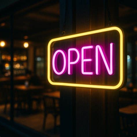Neon "OPEN" Sign Board – 12x6 Inch LED Light for Bar, Hotel, Shop, Caf ...