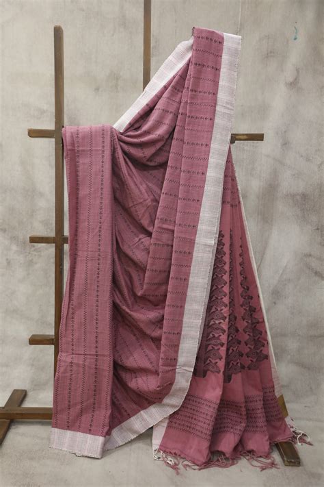 Burgundy Bengal Cotton Saree - SRBBCS65 – Sayali Rajadhyaksha Sarees