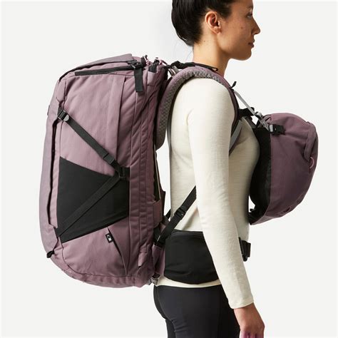 Women’s Hiking Backpack 60 + 6 L - Travel 900 - quartz brown - Forclaz ...