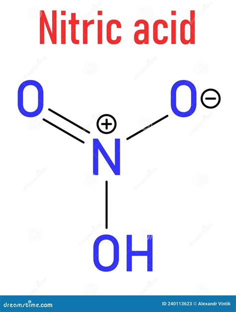 Nitric Acid or HNO3 Strong Mineral Acid Molecule. Used in Production of ...
