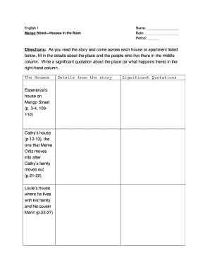 Fillable Online The Houses Details from the story Significant ...