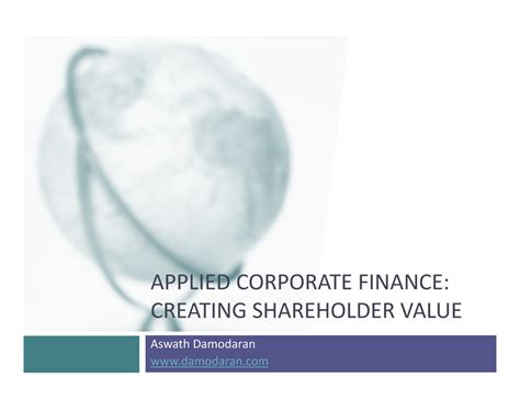Finance Prep Manan - Lecture notes 2 - APPLIED CORPORATE FINANCE ...