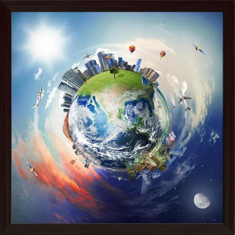 ArtzFolio Modern World With Skyscraper | Premium Canvas Painting for ...