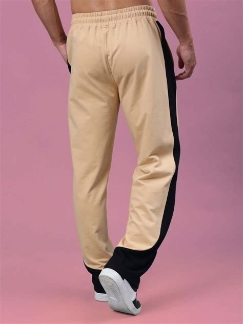 HURTLE BAGGY JOGGERS BEIGE BLACK | Buy Online at Wearduds India