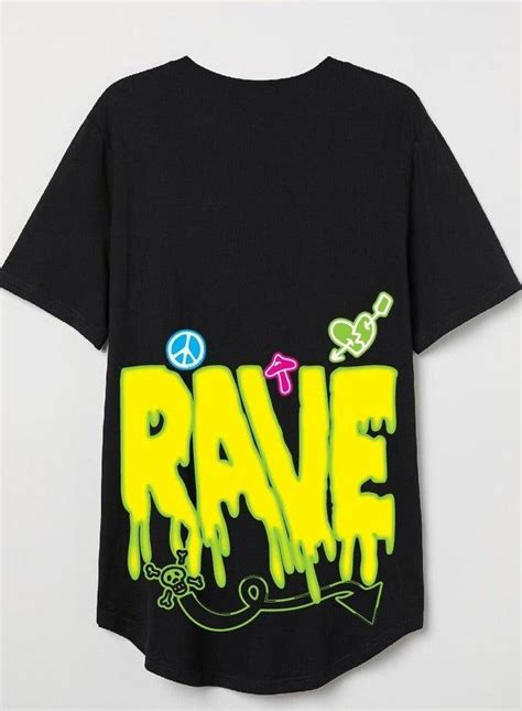 Techno Rave : Black Printed T-shirt | Techno Be With You! Shop Now