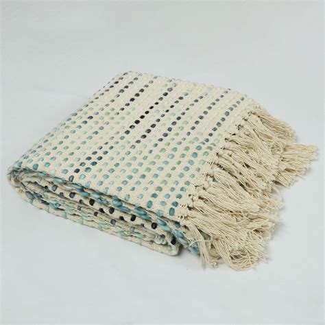 Soft Premium Cream Pure Cotton Woven Throw For Home Decor – Dmaasa