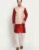 Buy Light Pink & Maroon 2-Piece Ethnic Suit for Men by NEUDIS Online ...