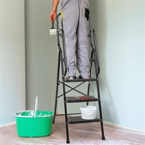 WiberWi 4 Step Ladder with Handrails Folding Step India | Ubuy