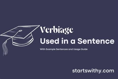 VERBIAGE in a Sentence Examples: 21 Ways to Use Verbiage
