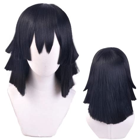 Buy Ebingoo Obanai Iguro Wig Demon Slayer Black Cosplay Wig for Men ...