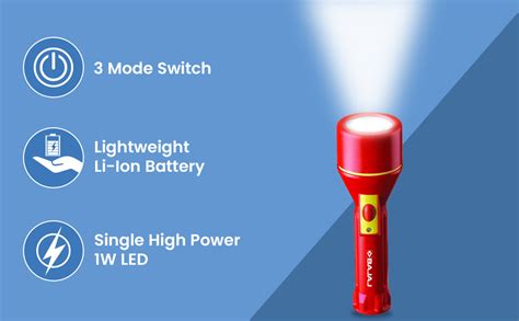 Bajaj Raftaar Max LED RC Torch | Upto 4 Hrs Backup | 3 Mode Switch | 6 ...