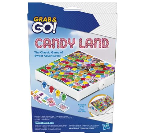 Hasbro Gaming Candy Land Grab and Go Portable Game, 2-4 Players Travel ...