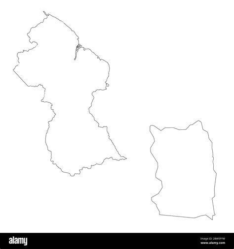 Guyana map outline hi-res stock photography and images - Alamy
