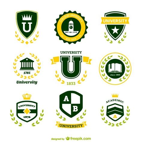 Green university logos | Free Vector
