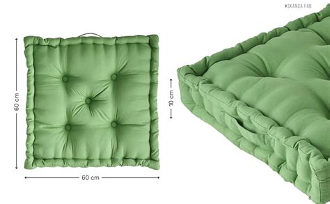Buy SKANDA FAB Floor Cushion Premium Hand-Plotted Reversible Cotton ...