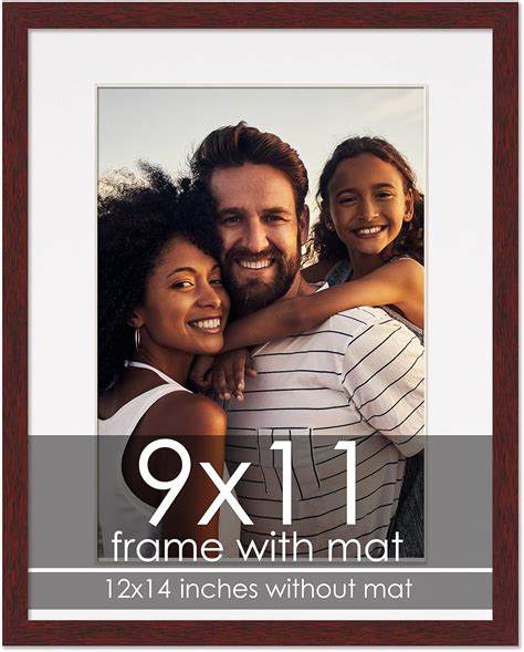 Amazon.com - 9x11 Frame with Mat - Brown 12x14 Frame Wood Made to ...
