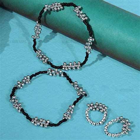 Astonishing Silver Plated Ghungroo Anklet Toe Rings Combo ...
