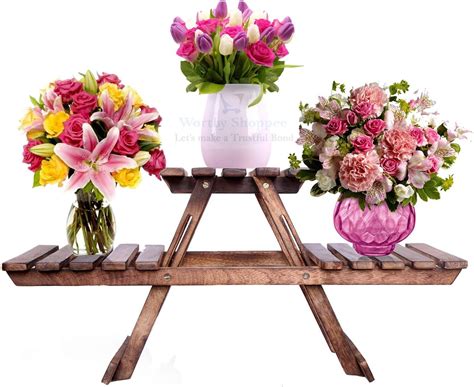 Worthy Shoppee Plant Stand Metal Potted Multiple Flower Pot Holder ...