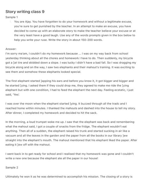 Image result for Level 9 Creative Writing Examples