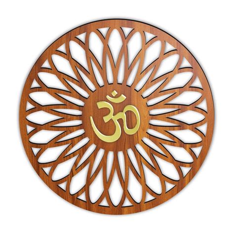 Chants Engineered Wood Beautiful Mandala Om Wall Decor Art For Pooja ...