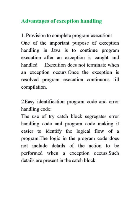 Advantages of exception handling - Advantages of exception handling ...