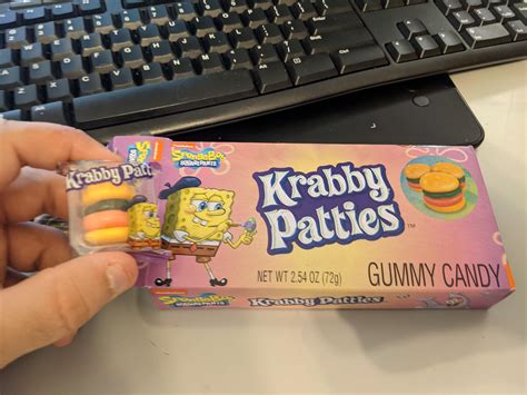 Krabby patty gummy candy (like the old trolli burgers) : r/foodpackaging