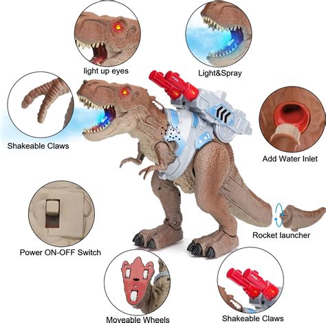 Buy SWTOIPIG Remote Control React to Shooting Dinosaur Toys, Electronic ...