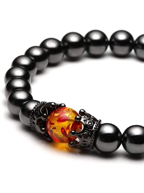 Yellow Chimes Bracelets for Men and Boys Black Beads Bracelet for Men ...
