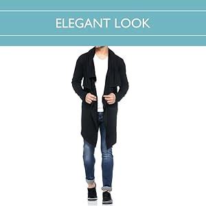 Tinted Men's Cotton Sinker Cardigan (TJ5456-BLACK-S, Black, Small ...