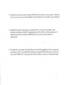 Image result for Commission Math Problems