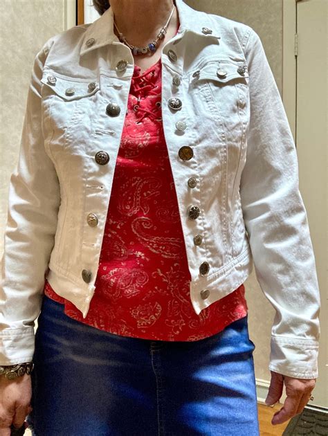 Upcycled Embellished White Denim Jean Jacket With 18 Vintage Silver ...