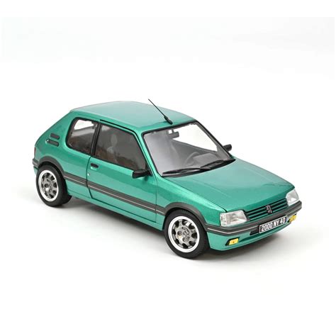 Buy OPO 10Miniature Vehicle - Peugeot 205 GTI Griffe 1.9L 1990 - Green ...