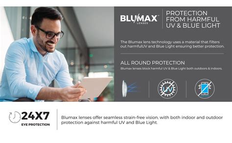 NOVA Men Bluecut Eyeglasses (Zero Power) With Blue Light Blocking Lens ...