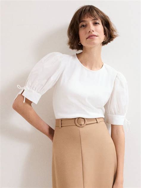 Phase Eight Luella Puff Sleeve Top, White