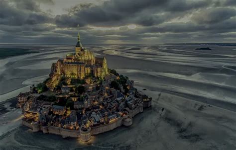 Wallpaper castle, France, the monastery, Normandy, Mont-Saint-Michel ...