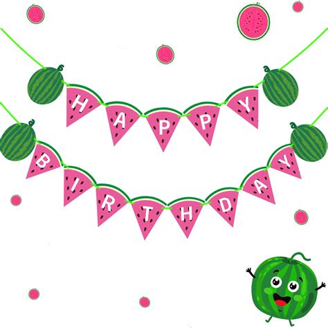 Buy Funnlot Watermelon Happy Birthday Banner Watermelon Party ...