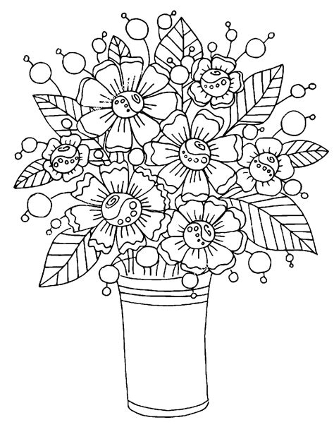 Free Printable Flower Bouquet Coloring Pages