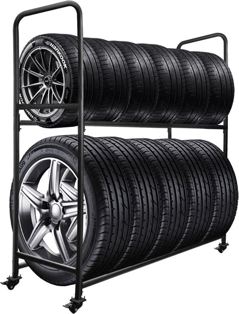 Amazon.com: EROTASH Rolling Tire Rack for Garage,Tire Storage Rack ...