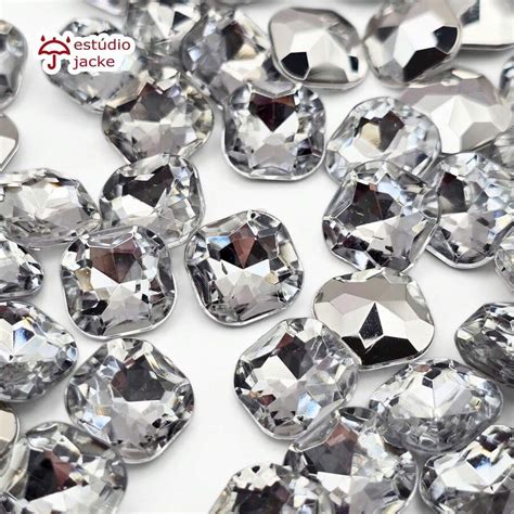 Chaton Quadrado 10mm – Cristal Transparente – Acrílico com Base ...