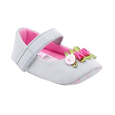 Buy Hopscotch Ivee Cotton Booties with Flowers for Baby Girls - Gray at ...