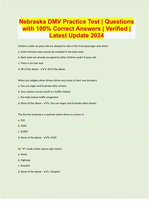 Image result for Nebraska DMV Test Questions