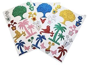 KCR Eva Foam Glitter Tree Self Adhesive Stickers for Kids, Children ...