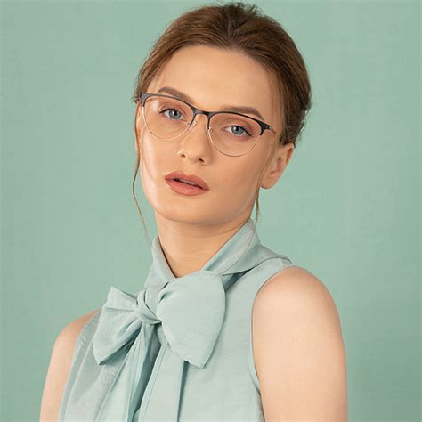 Buy Matte Black Gold Full Rim Cat'Eye Vincent Chase SLEEK STEEL VC ...