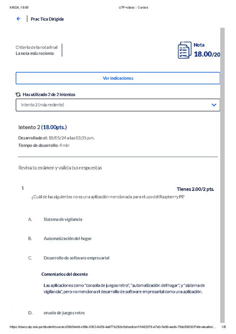 UTP+class Cursos - Criterio de la nota nal La nota más reciente Nota 18 ...