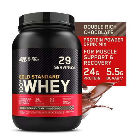 Optimum Nutrition, Gold Standard 100% Whey Protein Powder, Double Rich ...