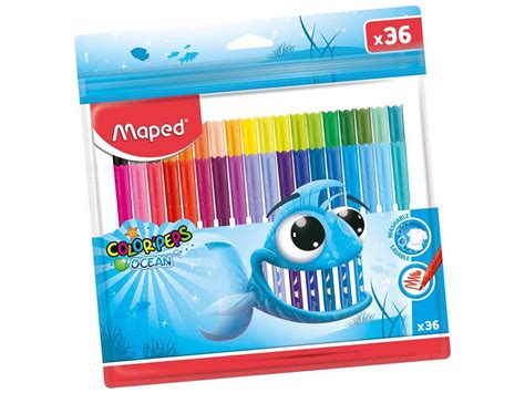 MAPED 845725 COLOR PEPS FELT TIP PENS OCEAN PULSE 36 SHADES SET ...