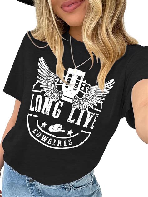 XCHQRTI Country Music Women T-Shirt Raised on 90s Vintage Graphic ...
